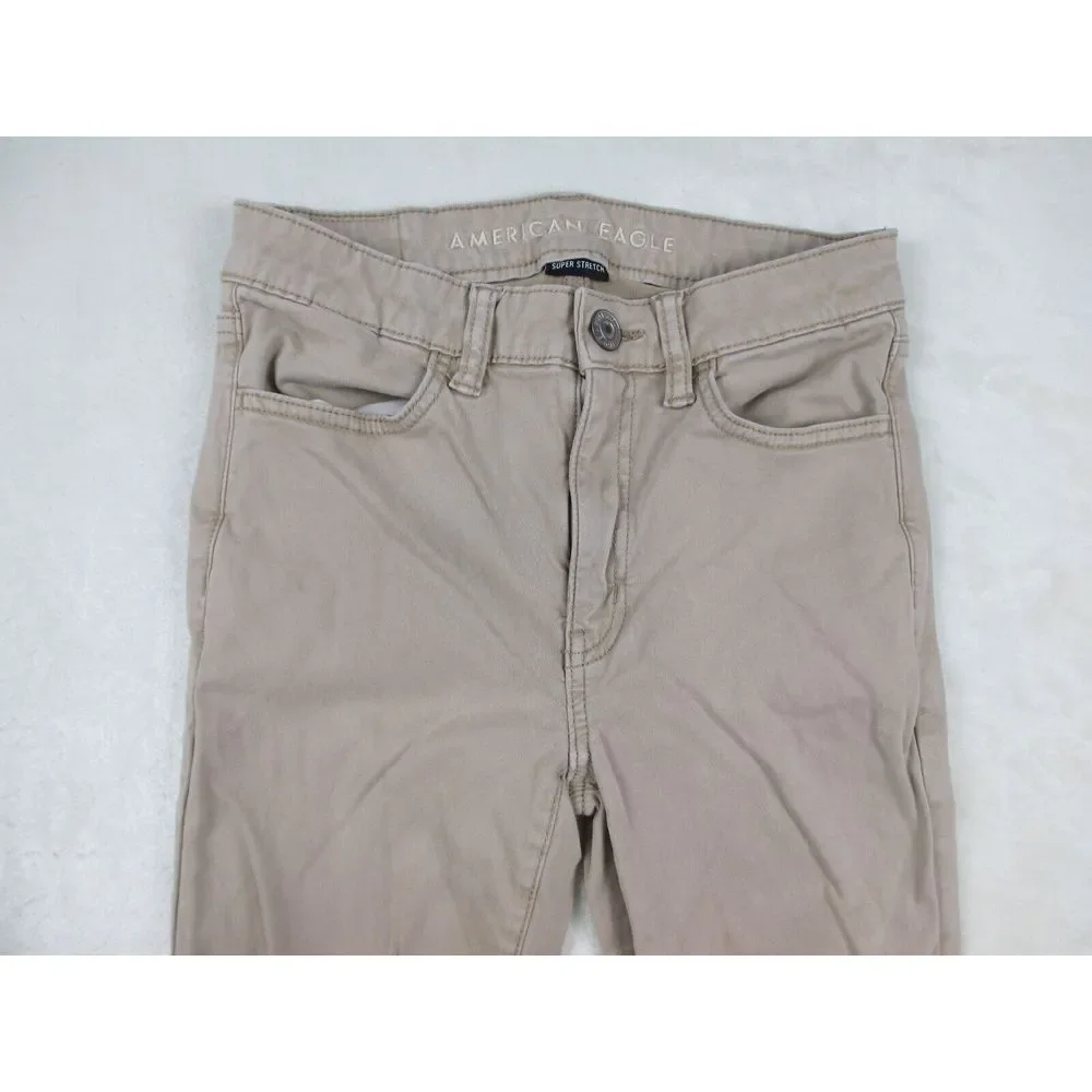American Eagle Pants‎ Womens Brown 2 Hi-Rise Jegging Jeans Denim Ladies 24x27